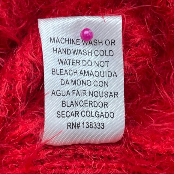 Women's Faux Angora Shaggy Sheath with Short Sleeves L juniors - Picture 5 of 7